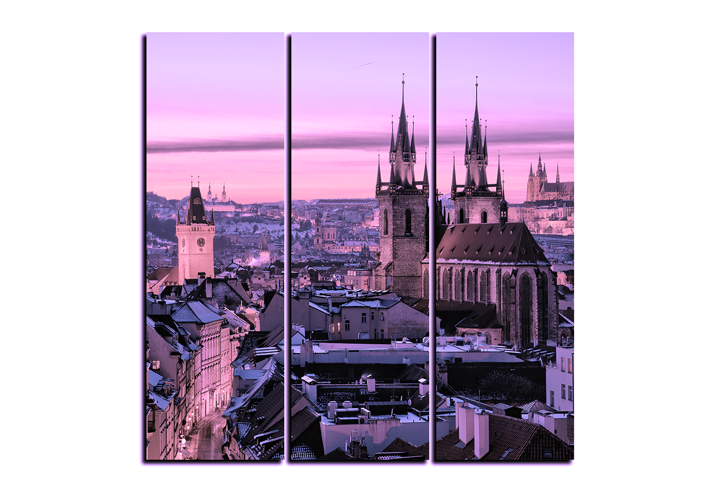 Obraz na plátně - Panoramatický pohled na starú Prahu - čtverec Obraz na plátně - Panoramatický pohled na starú Prahu - čtverec